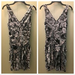 Lucy Love Tiered Dress Black/White NEW